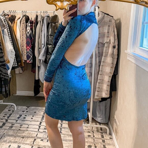 Caroline Constas Victoire Velvet Open Back Mini Dress M - Picture 4 of 8